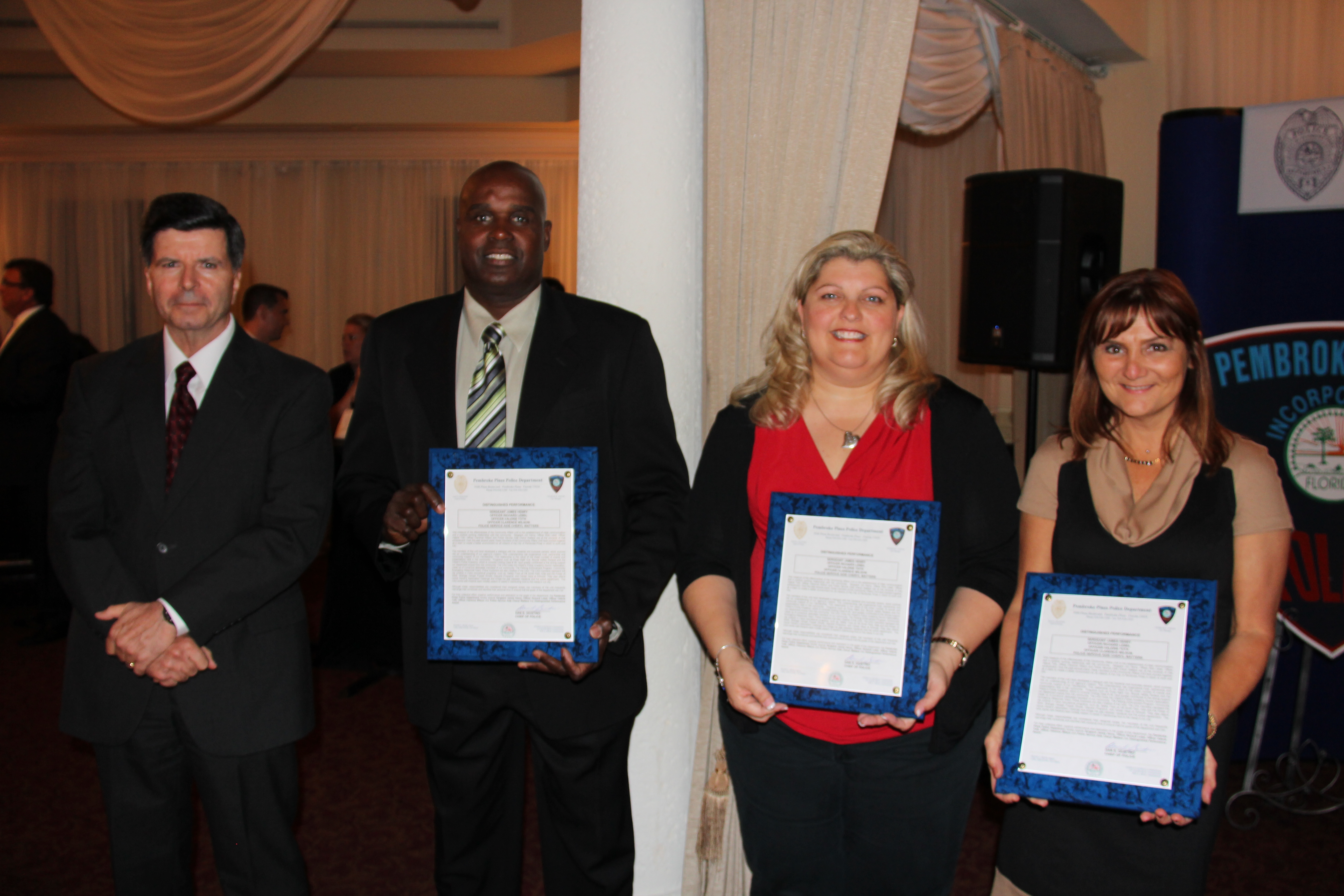 Chief Giustino with Community Affairs Unit - Ofc Wilson, PSA Watters and OfcToth